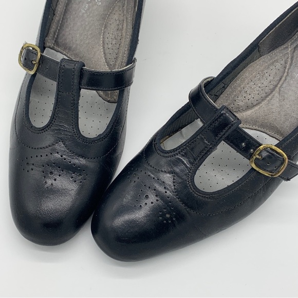 Vintage Shoes Vintage 6s Black Leather Mary Jane Shoes Mod Poshmark